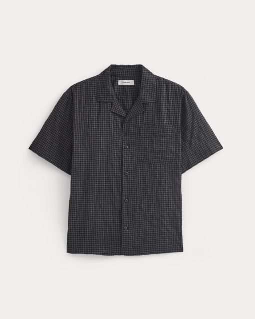 Alternative view of Textured Voile Resort Shirt | Black Plaid