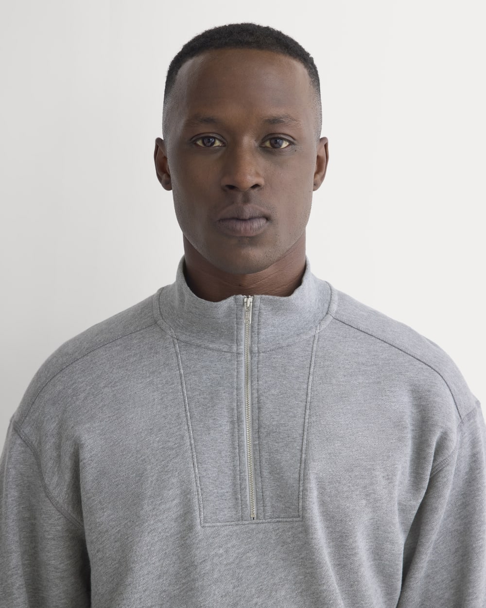 Lightweight Terry Zip Pullover | Vintage Heather Grey - Image 4