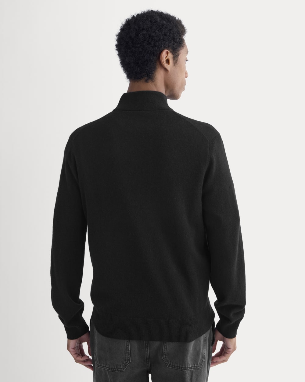 Cashmere Quarter Zip Sweater | Black - Image 5