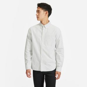 Alternative view of The Standard Fit Japanese Oxford Shirt | Uniform | White / Black Stripe | Standard