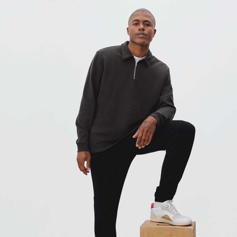 The Track Quarter-Zip Sweatshirt | Black - Image 2