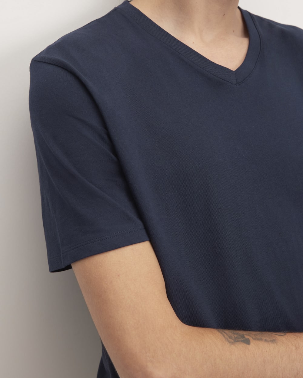 The Organic Cotton V-Neck Tee | Deep Navy - Image 4