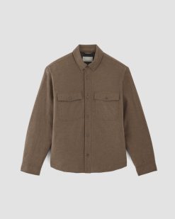 Alternative view of The Flannel Filled Shirt Jacket | Heathered Cocoa Brown