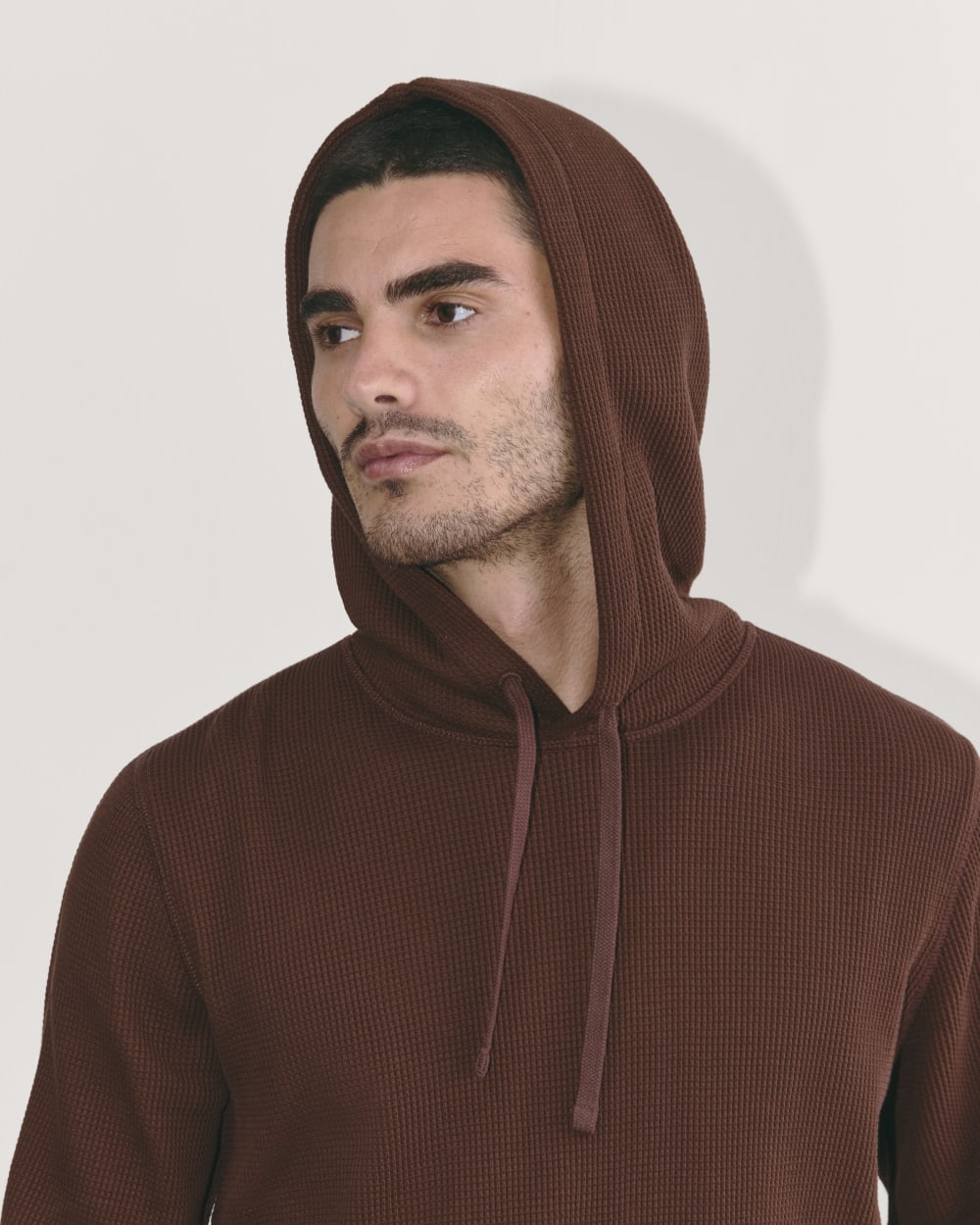 The Waffle-Knit Hoodie | Dark Mahogany - Image 4