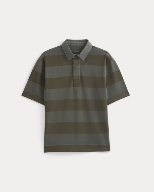 Alternative view of Vintage Rugby Polo | Overdye Olive Night