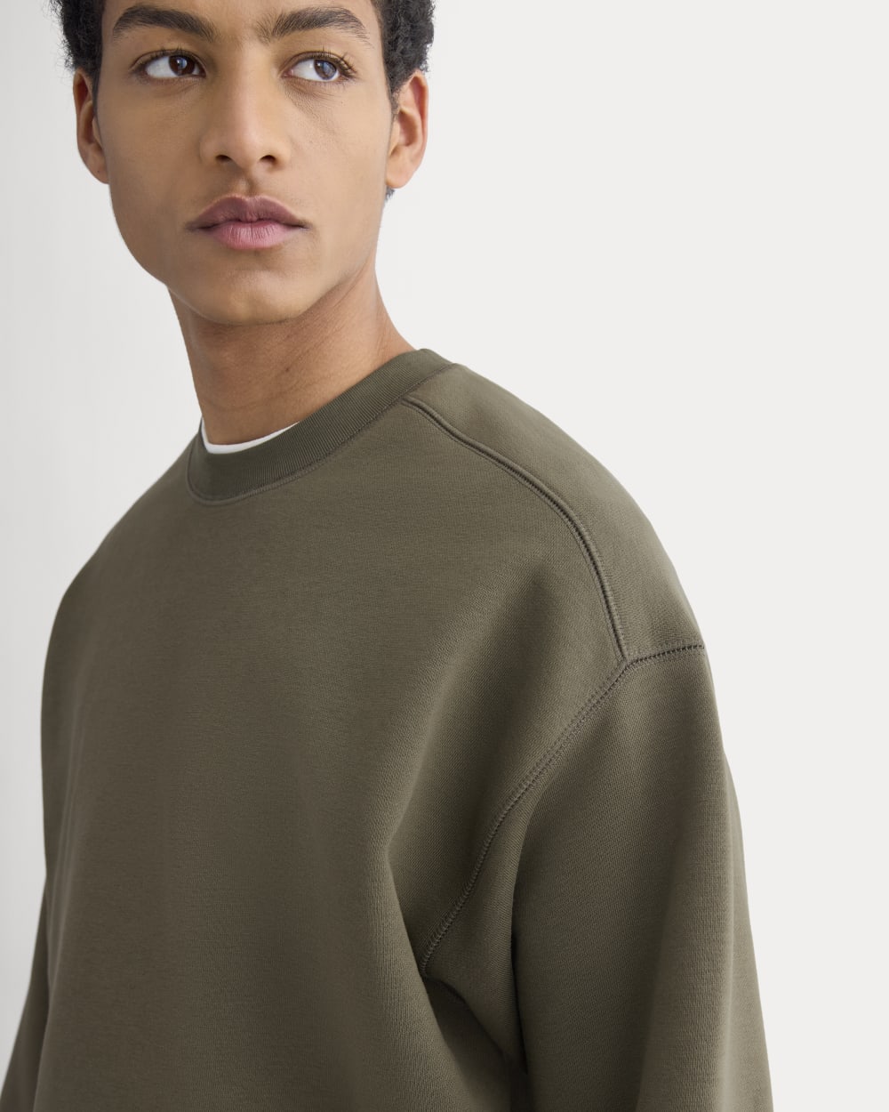 Luxe Fleece Crew Pullover | Olive Night - Image 3