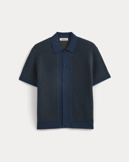 Alternative view of Button-Down Resort Polo | Midnight Navy/Kalamata