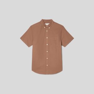 Alternative view of The Organic Short Sleeve Oxford Shirt | Carob Brown