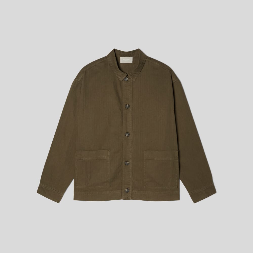 The Organic Cotton Herringbone Utility Jacket | Beech - Image 2