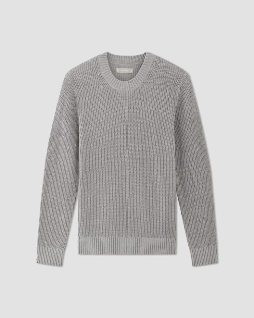 Alternative view of The No-Sweat Ribbed Crew |  Heathered Grey